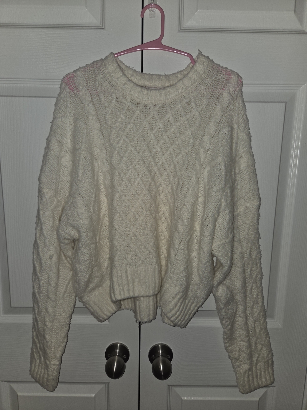 Pink Rose Women's Cream Knit Sweater